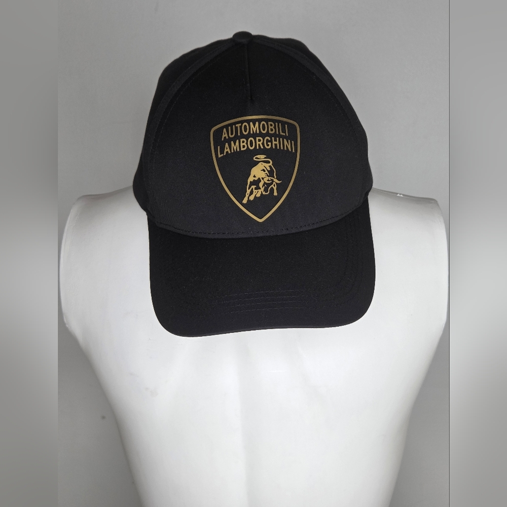 Lamborghini OS Black Shield Hat Rear To Find They Are Out Of Stock In Stores.